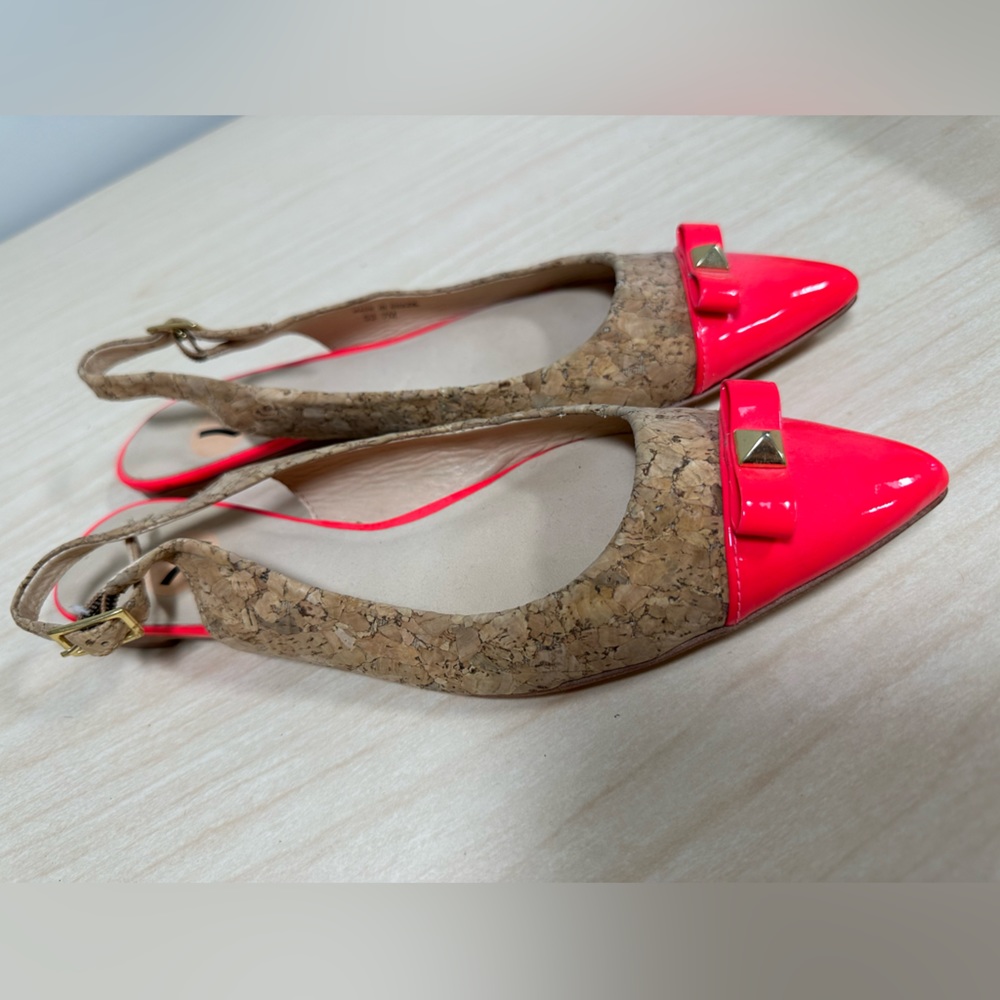 NEW KATE SPADE GINNY CORK SLINGBACK SHOES WOW SIZE 7